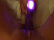 Wife's pussy getting fucked by hitachi